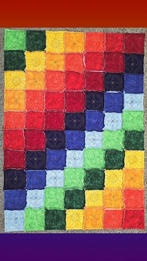 Michelle Jim-Hall's quilt using the Churn Dash Embroidelee collection is mesmerizing. Each quilt block is beautiful all on its own, but together, it's a masterpiece. #sewsteady #elevateboxclub #westalee #quiltingwithrulers #westaleebyme #embroidelee | Sew Steady
