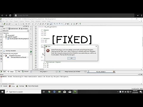 [Xilinx: ModelSim Error]:Model Technology's vsim executable cannot be found by Project Navigator