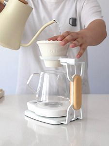 Ceramic Pour Over Coffee Dripper Cone Coffee Maker with 8 Holes Easy Manual Brew Maker Brewing Accessories for Home, Cafe, Office, Travel 2-4 Cups Reusable Filters