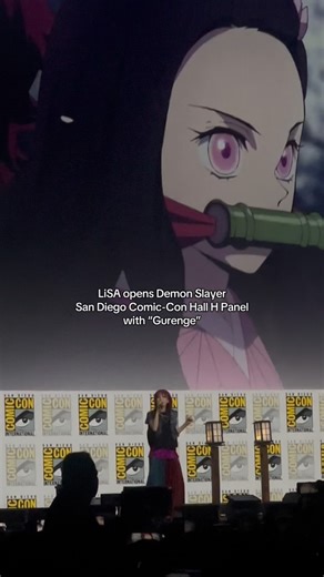 hottopic on Instagram: "@xlisa_olivex opens the Demon Slayer Hall H panel with a live performance of “Gurenge”"
