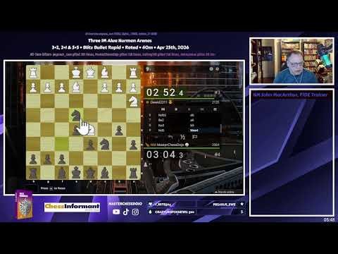 Three IM Alua Nurman Arenas • 3+2, 2+1 & 5+5 • Blitz Bullet Rapid • Apr 25th, 2026 LiChess.org