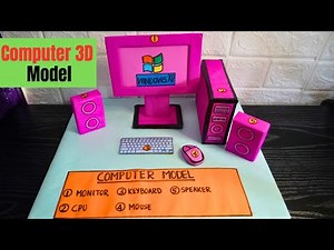 Computer 3D Model Project | How to make a 3D model of computer | Computer model | The4PillarsAcademy
