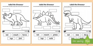 Label the Dinosaurs Cut and Stick Activity