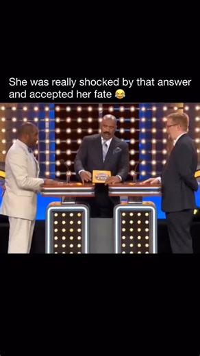 @gossiping on Instagram: "😂 Family Feud Favotires: In the electrifying atmosphere of Family Feud under dazzling stage lights, host Steve Harvey in a sharp white suit chats with a bespectacled contestant in dark attire, setting up for an unforgettable bombshell answer. The player delivers his response with deadpan confidence, leaving Steve frozen in hilarious disbelief as the crowd erupts. But the real star is the woman in red named Allison, her face contorting in wide-eyed shock before acceptin
