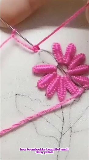 how to embroider beautiful small daisy petals