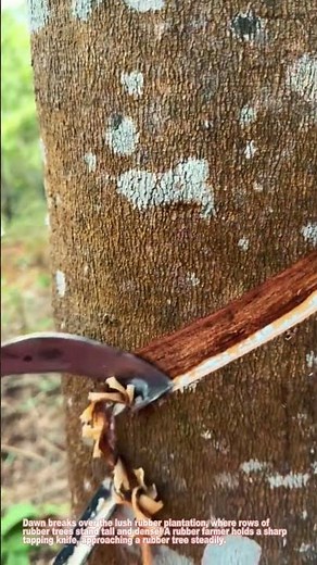 Rubber Farmer Taps Rubber Trees in Rubber Plantation 🌾 | Rural Farming Process