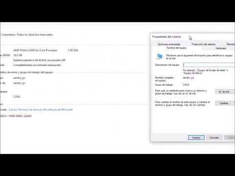 windows 10 cambiar el nombre de equipo y grupo de trabajo