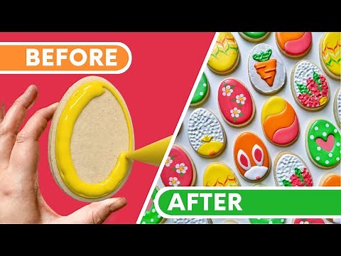 How to make 8 easy Easter eggs cookies 🐰 Satisfying Cookie Decorating for Beginners