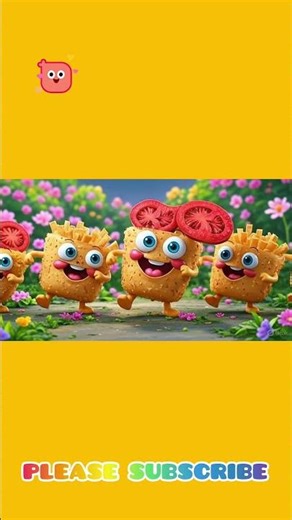Cute French Fries Friends Dancing in a Colorful Garden 🌸🍟😄