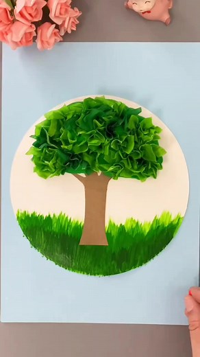 Take children to DIY a big tree#kidsdiy #creative #decoration #diy #creativehandmade #interesting #easydiys #diyideas