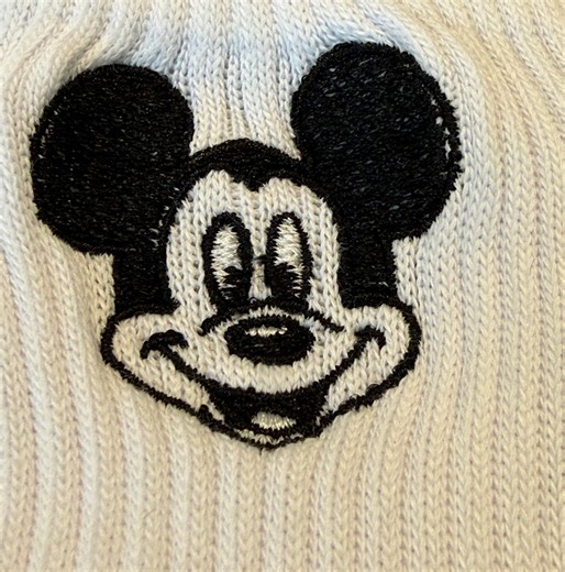Black and White Mickey Mouse Embroidered Socks - Etsy