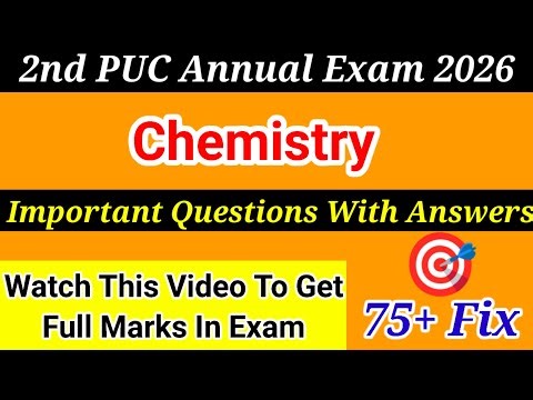 2nd PUC Chemistry Important Questions For Annual Exam 2026