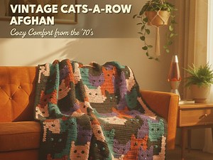 Vintage Crochet Blanket Afghan Cats Kittens 50" X 54" - Worsted 10ply Yarn -crochet Pattern PDF Instant Download-gift for Catlover-catmom - Etsy