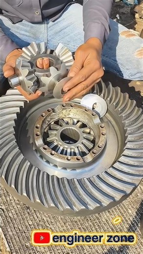 🔥 Massive Differential Gear Assembly | Crown Wheel & Pinion Installation Process ⚙️ #Shorts
