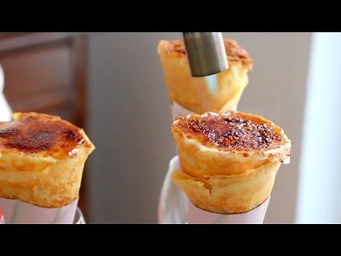 パリットロもっちり！クレームブリュレクレープの作り方✴︎How to make Crème brûlée Crêpe✴︎ベルギーより
