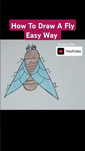 Learn how to draw a fly in a simple and easy way with this step-by-step tutorial#art #drawing