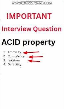 ACID Properties in 60 seconds | DBMS | Transactions #dbms #interview