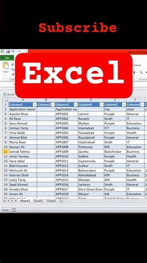 Change your entire data into table form in one click#exceltricks #excel #foryou #shorts