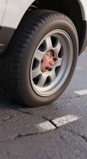 “Car Wheel SCREAMS on Bad Roads 😱 | Funny Animated Short” #comedy #funny #viralvideo #viralvideo