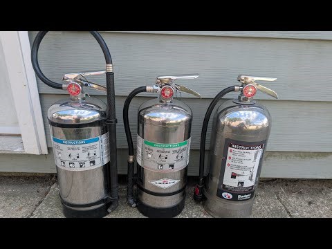 Discharging class k fire extinguishers filled with water 💦