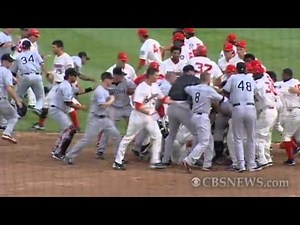 Baseball players brawl during game