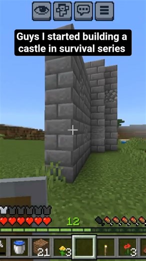 I started to build a castle in my survival series any tips to improve it #minecraft