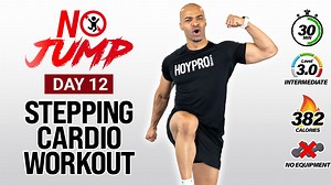 30 Minute Intermediate Stepping Cardio Workout - NO JUMP #12