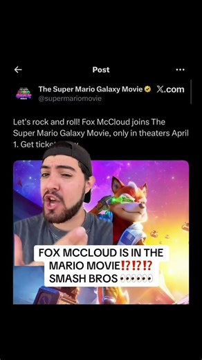 Fox in the new Mario movie? Smash Bros?
