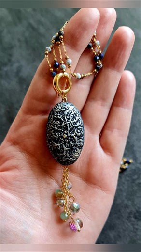 Cool Mini Tutorial Polymer Clay Pendant #shorts