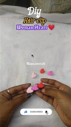 Diy Hair clip woman Heart❤️#UasaArtCraft#tending#hairclip#viralshort#youtubeshorts#shortfeed#diyclay