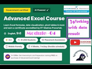 MODULE - 04 Internshala Advanced Excel Course Answer By #Igiveyouallanswerhere