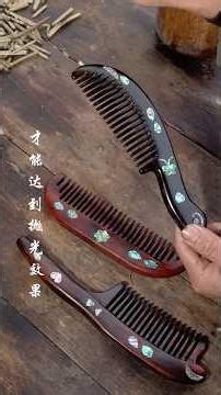 Ancient Mother-of-Pearl Inlay Art: Handcrafted Wooden Comb Made with Traditional Shell Inlay