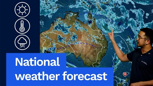 National Weather Forecast: Ex-TC Mitchell for WA, warm and unsettled for most other areas. Video current: 3:00pm AEDT 09 February 2026. For the latest forecasts and warnings go to our website www.bom.gov.au or the BOM Weather app. | Bureau of Meteorology