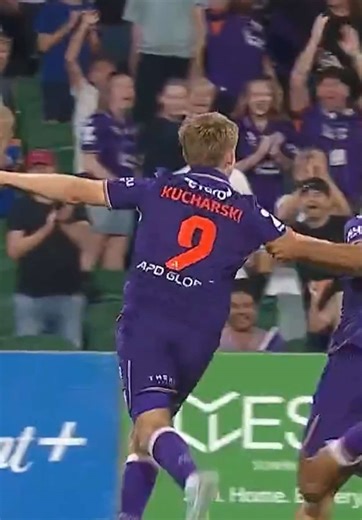 Scores level, 90th minute, in front of The Shed. Jaiden Kucharski made himself a @perthgloryfc hero with this absolute ROCKET 🚀 #Football #ALeague #PerthGlory