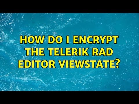 How do I encrypt the Telerik Rad Editor viewstate?