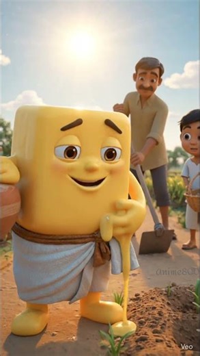 “The Farmer’s Son and Butter babu 🚜 A Magical Talking Butter Story”