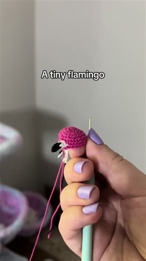 Create a Tiny Flamingo Microcrochet Keyring