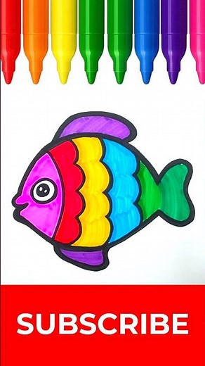 Easy Fish Drawing 🐟 Fun Coloring for Kids Step by Step