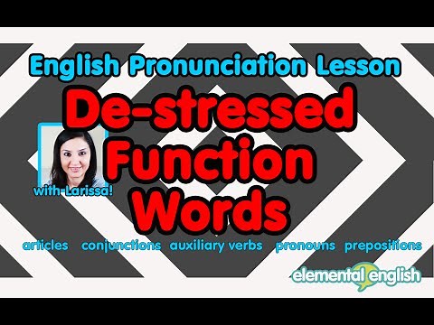 De-stressed Function Words | English Pronunciation Lesson