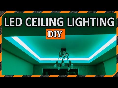 LED ceiling lighting DIY - RGBW multicolor LED strip transformer and controller in a ceiling niche