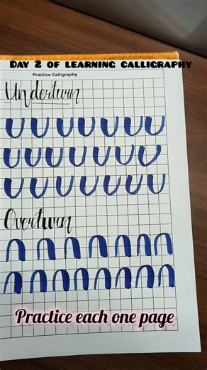 day 2 of learning calligraphy basics to get expert.subscribe to learn more 😀😃