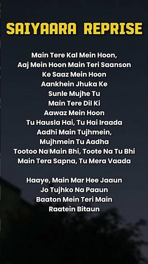 SAIYAARA REPRISE - FEMALE - SHREYA GHOSHAL (Lyrics)