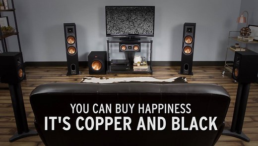 You can buy happiness. It's copper and black. Klipsch Reference speakers deliver a legendary, powerful sonic signature at an affordable price, capturing every detail and bring movies and music to life using our exclusive Tractrix Horn technology, Linear Travel Suspension (LTS) tweeters, Injection Molded Graphite (IMG) woofers, and exclusive Wide Dispersion Surround Technology (WDST). | Klipsch