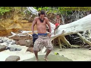 Vanuatu boys funny dancing moves before swimming. LOL