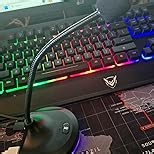 USB Computer Microphone with Mute Button and RGB Lighting,Plug&Play Mic for Conference,Gaming,YouTube,Desktop PC Mic for Mac/Window-Black-M8(3-Port Hub)