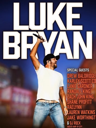 Luke Bryan Word On The Street Tour 2026 Announced! ✨ The rumors are true! Luke Bryan’s Word On The Street Tour 2026 is finally here. Catch him live this summer! Tickets at concerts50.com Tour dates: May 29 – Gilford June 5 – Myrtle Beach June 11 – Fort Worth June 12 – Lubbock June 13 – Albuquerque June 18 – Wichita June 19 – Des Moines June 20 – Winsted June 25 – Allentown June 26 – Buffalo June 27 – Nashville July 9 – Kansas City July 10 – Moline July 11 – Clarkston July 23 – Southaven July 24 
