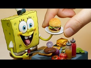How to make Spongebob & Krabby Patty with clay