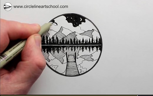 方寸之间有风景，Circle Line Art School 作画示范