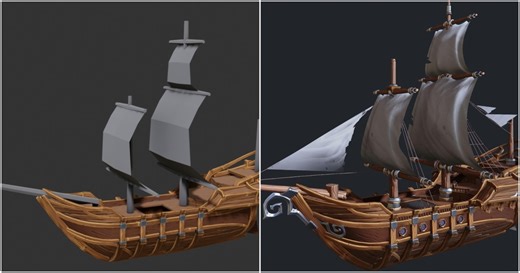 Creating Stylized 3D Ship Model For UE5 Game