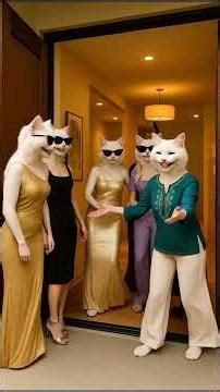 Cat Mom Tries to Make Grape Juice with Her Kitten 😹🍇 #cuteanimals #aianimals #aishorts #animalcomedy